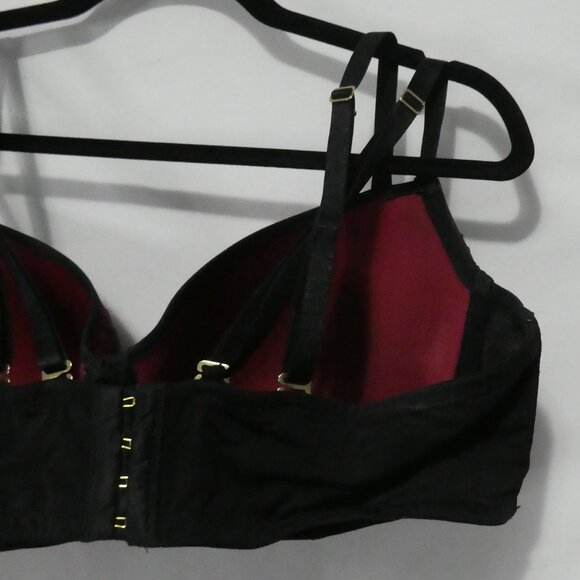 AG - ASHLEY GRAHAM | 40 DDD | Burgundy & Black Lace Detail Bra | Double Straps - Picture 12 of 16